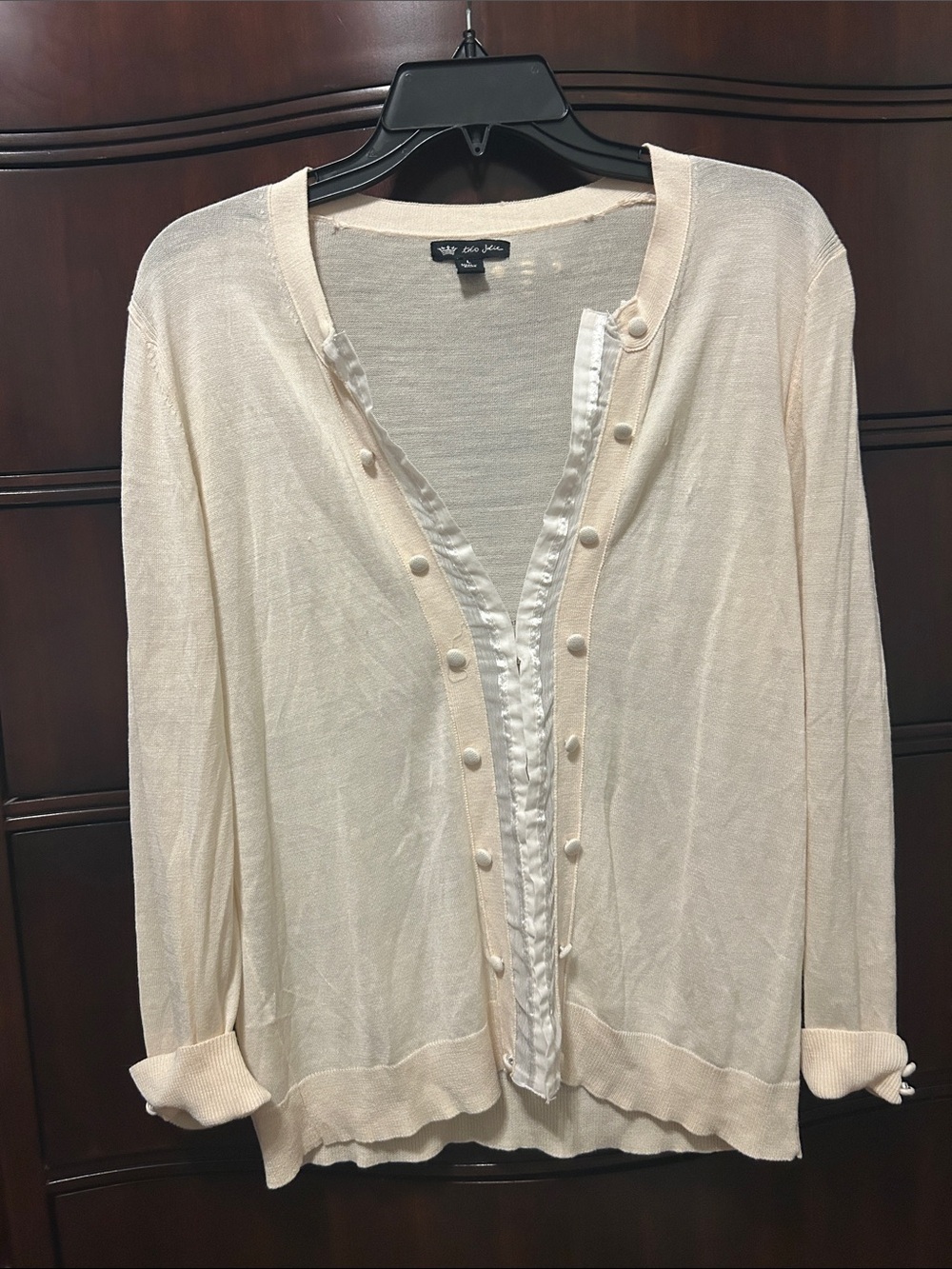 NIC+ZOE Cream Button-Front Lightweight Cardigan